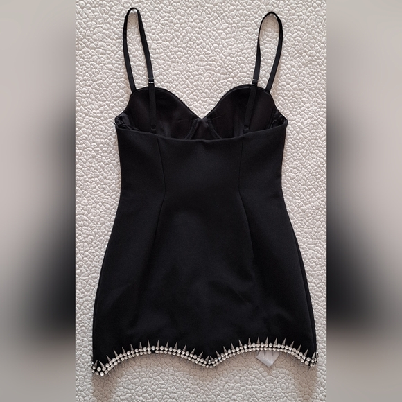 AREA Crystal Embellished Spike Sleeveless Mini Dress In Black US 10 Org $1,495 - Picture 8 of 16